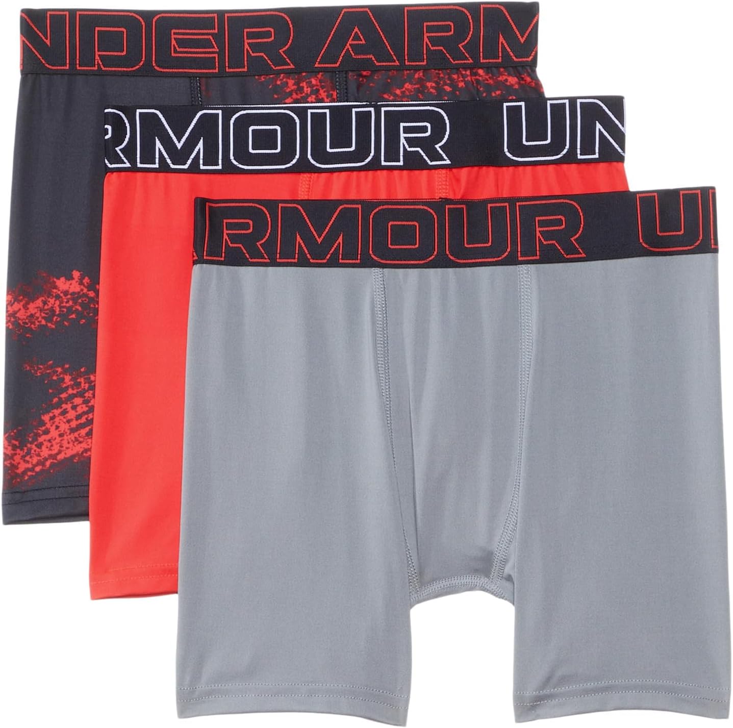 Under Armour Boy's Multipack Performance Tech Boxer Brief, Lightweight & Smooth Stretch Fit
