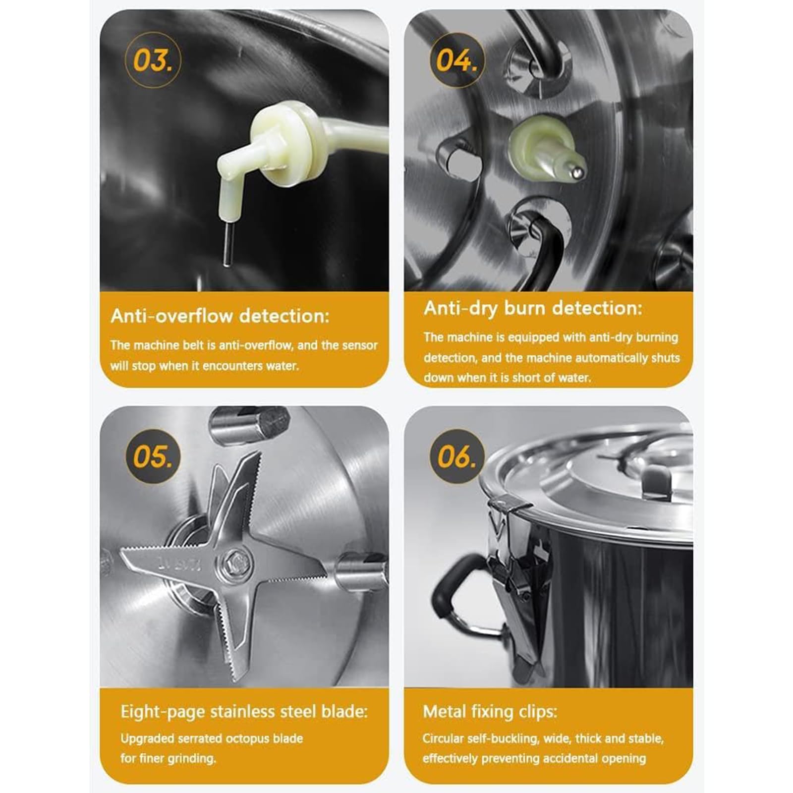 Máquina de leche de soja comercial, máquina eléctrica grande de leche de soja con separación de escoria, molienda automática y mantenimiento de la guerra, para cocina, restaurante, 13 litros