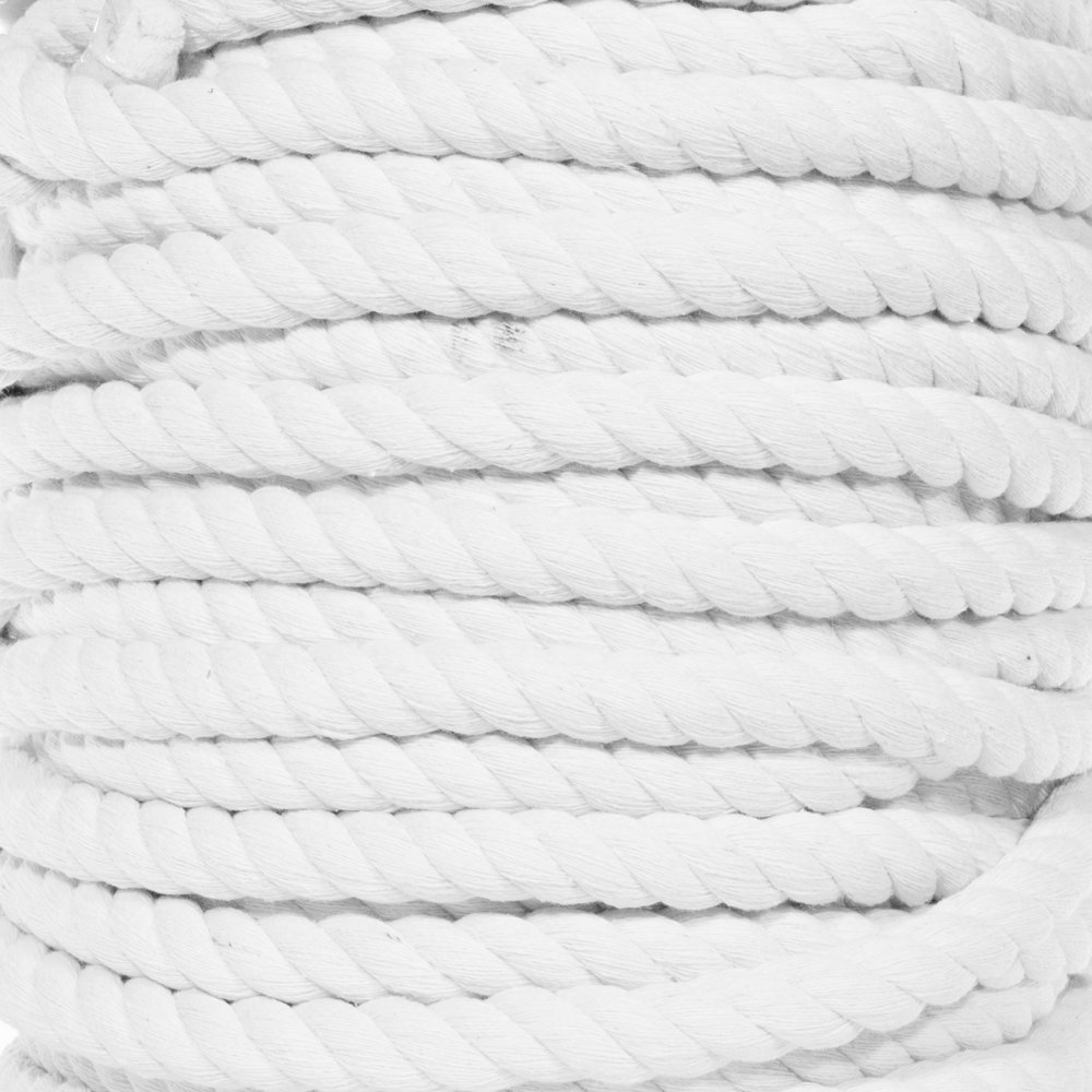 Super Soft 3 Strand Twisted Cotton Rope (White, 3/4 Inch x 50 Feet) — image 1