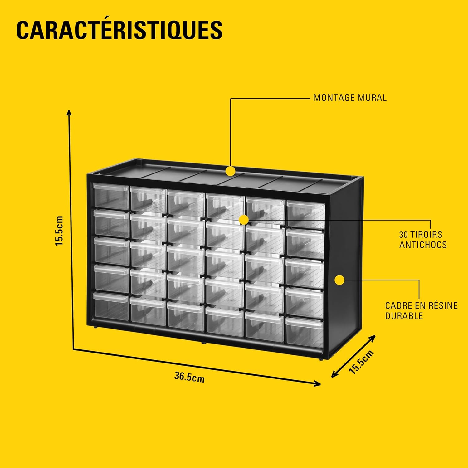 Stanley 1-93-980 Storage Box with compartments, Black/Transparent