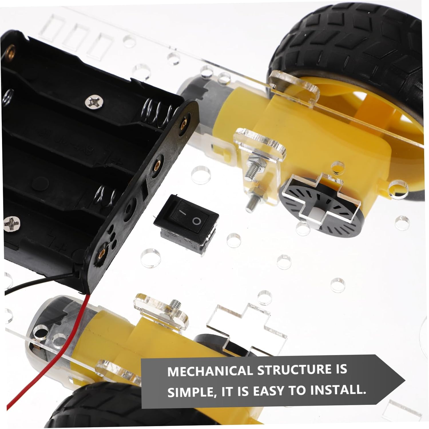 Robot Car Chassis Kit Motor Encoder Battery Box Compatible for Distance Measurement