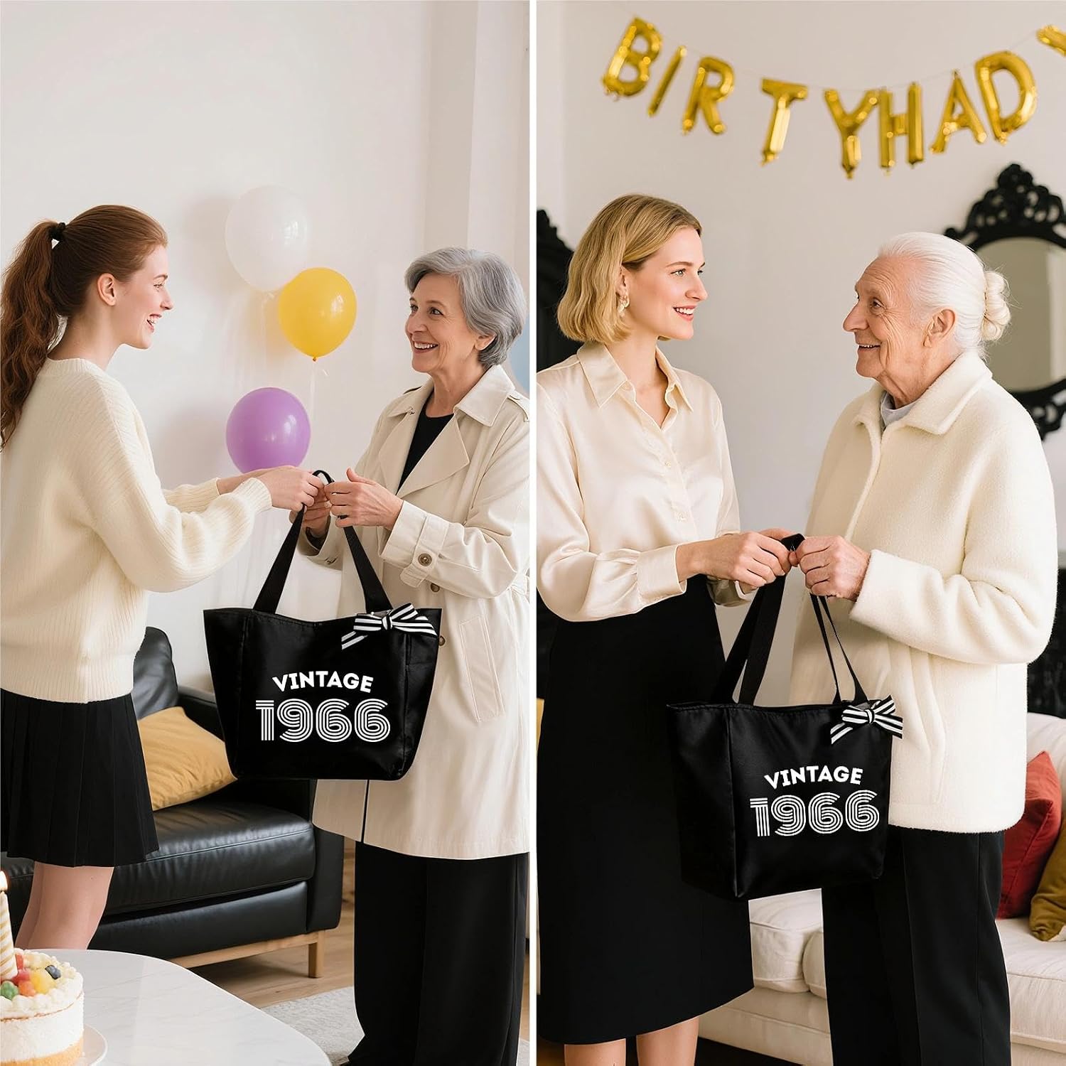 Vavabox Birthday Gifts for Women, Unique 16 18 30 40 50 60th Years Tote Bag, Vintage Handbag Gifts for Her Daughter Mom image 2