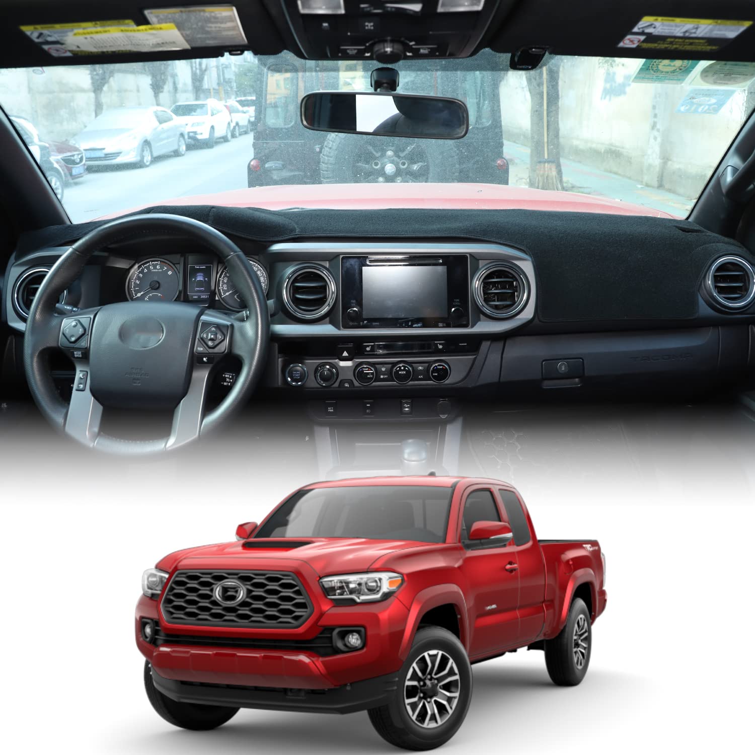 CHEAYAR Cubierta para salpicadero, tapete compatible con Toyota Tacoma2016-2021, tablero de salpicadero, tablero de salpicadero, protector de protección solar
