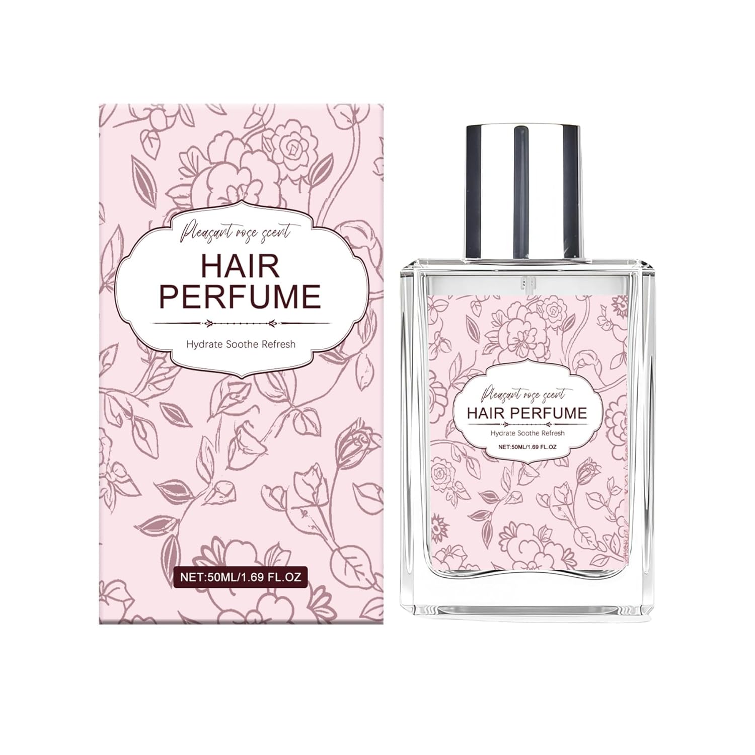 Rose Hair Perfume Mist for Women: Long-Lasting Fragrance, Nourishing Frizz Control Spray, Portable 50ml for All Hair Types