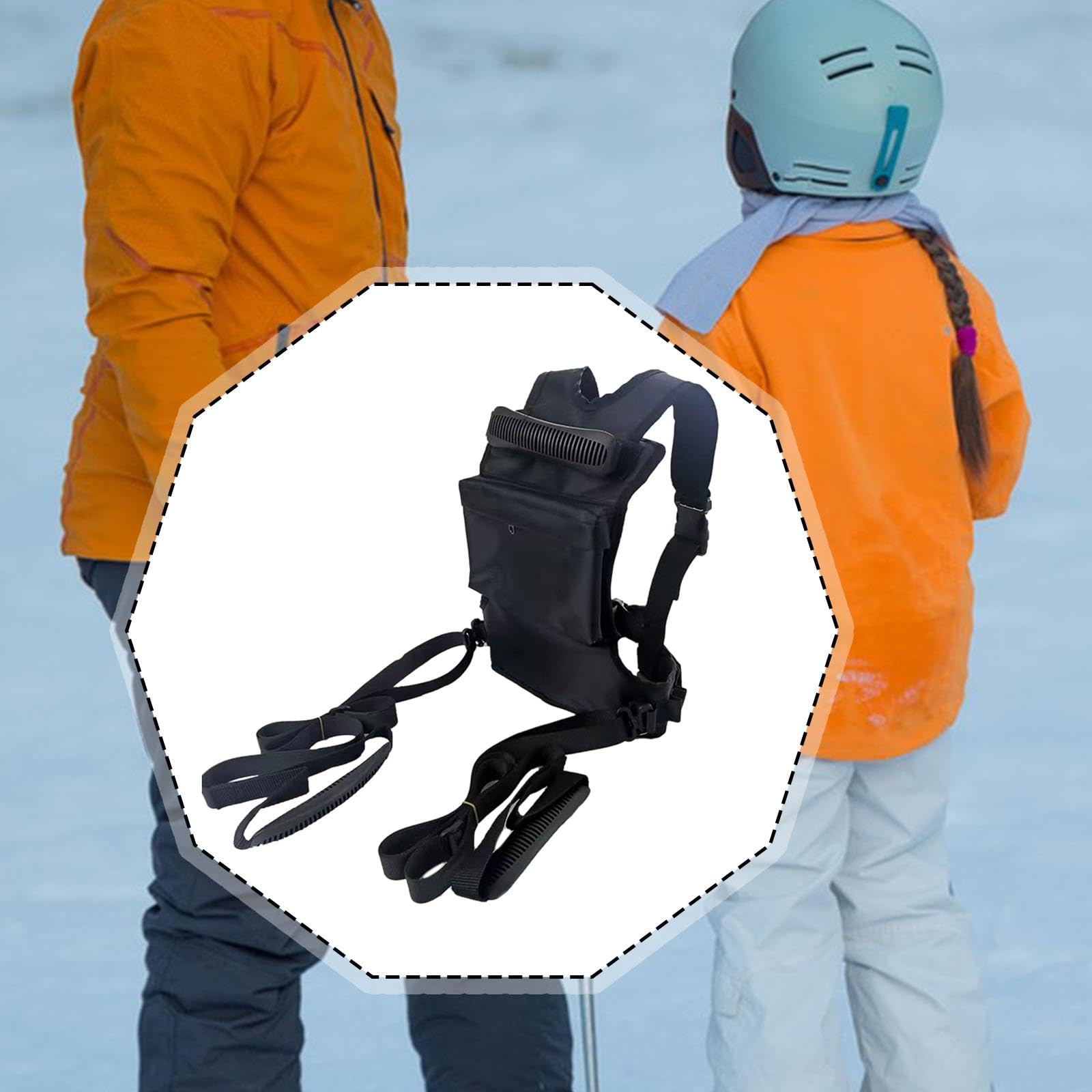 Milageto Harnais de Ski et de Snowboard pour Enfants, Harnais d'Entraînement Polyvalent, Corde de Traction avec Poignée, Ceinture-Harnais Réglable, Équipement Indispensable pour Débutants