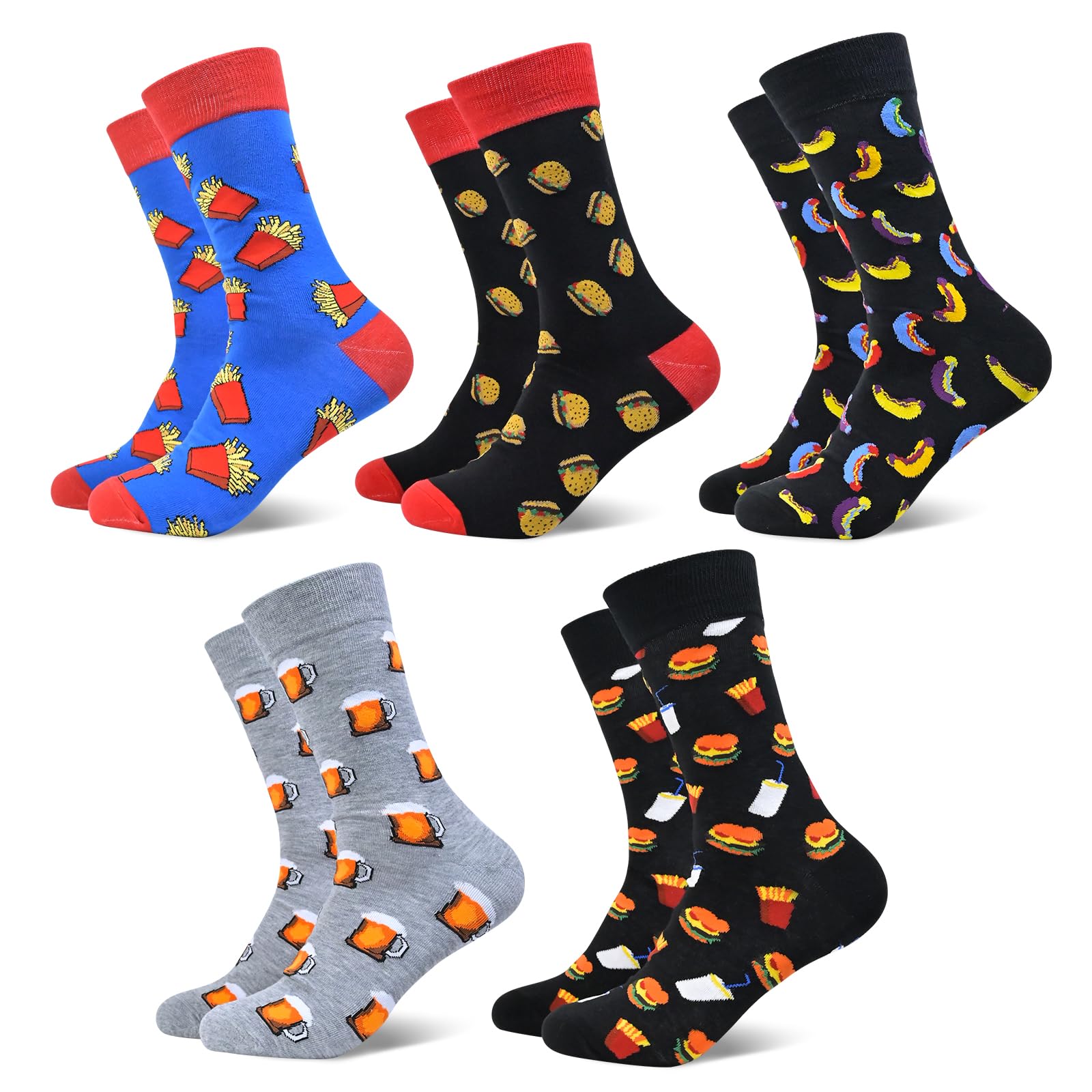 Stynice 5 Paar Bunte Lustige Socken Herren 43-46 - Witzige Baumwollsocken für Männer Frauen - Funny Baumwolle Motiv Socks Kuschelsocken