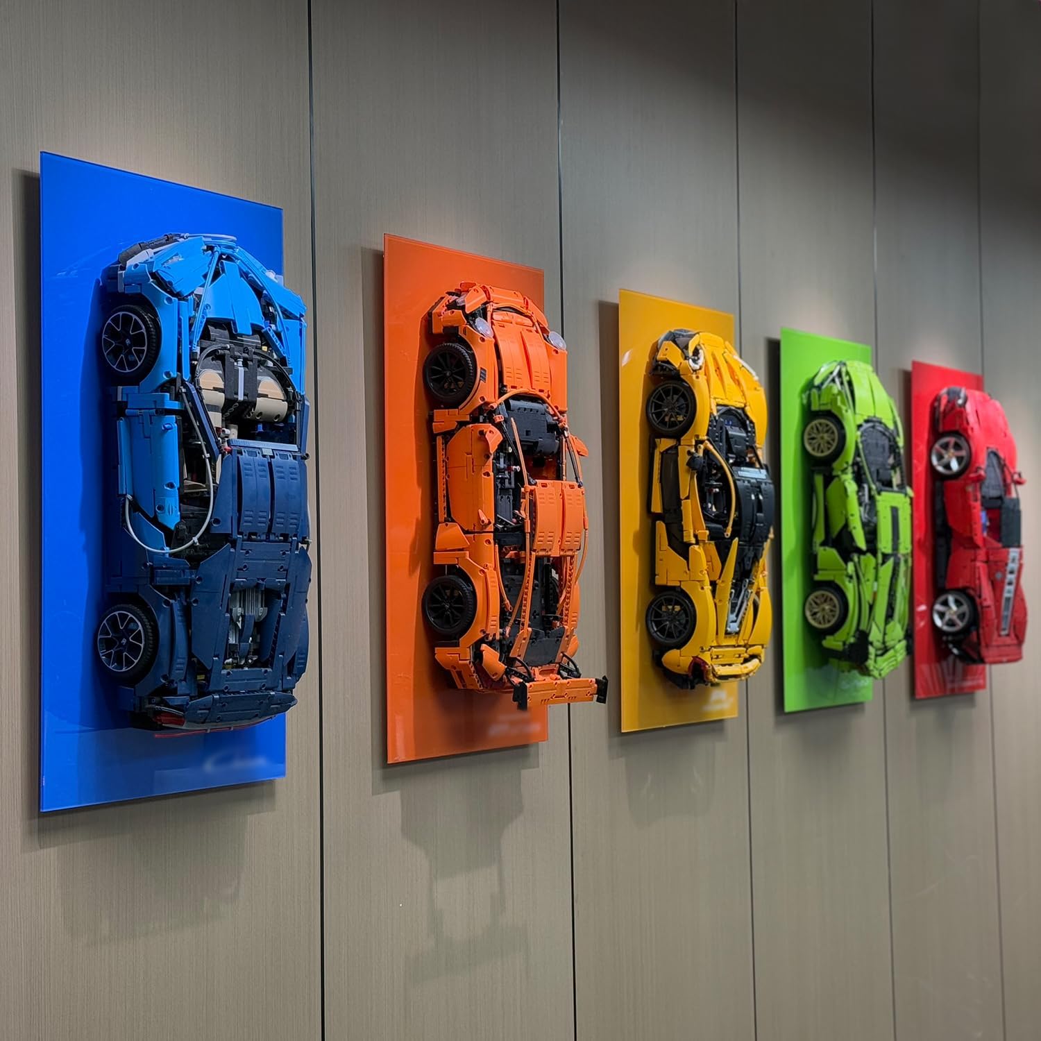 Display Wallboard for Lego Technic Bugatti Chiron 42083 Race Car Building Kit and Engineering Toy, Wall Mount for Adult Collectibles, Ideal for Building Kit Enthusiasts (No Car Included)