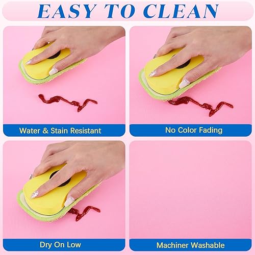 Miniatura 3 de Preboun Mantel rectangular ajustable de elastano de 6 pies, 6 piezas, lavable y resistente a las arrugas, manteles de elastano de 6 pies para