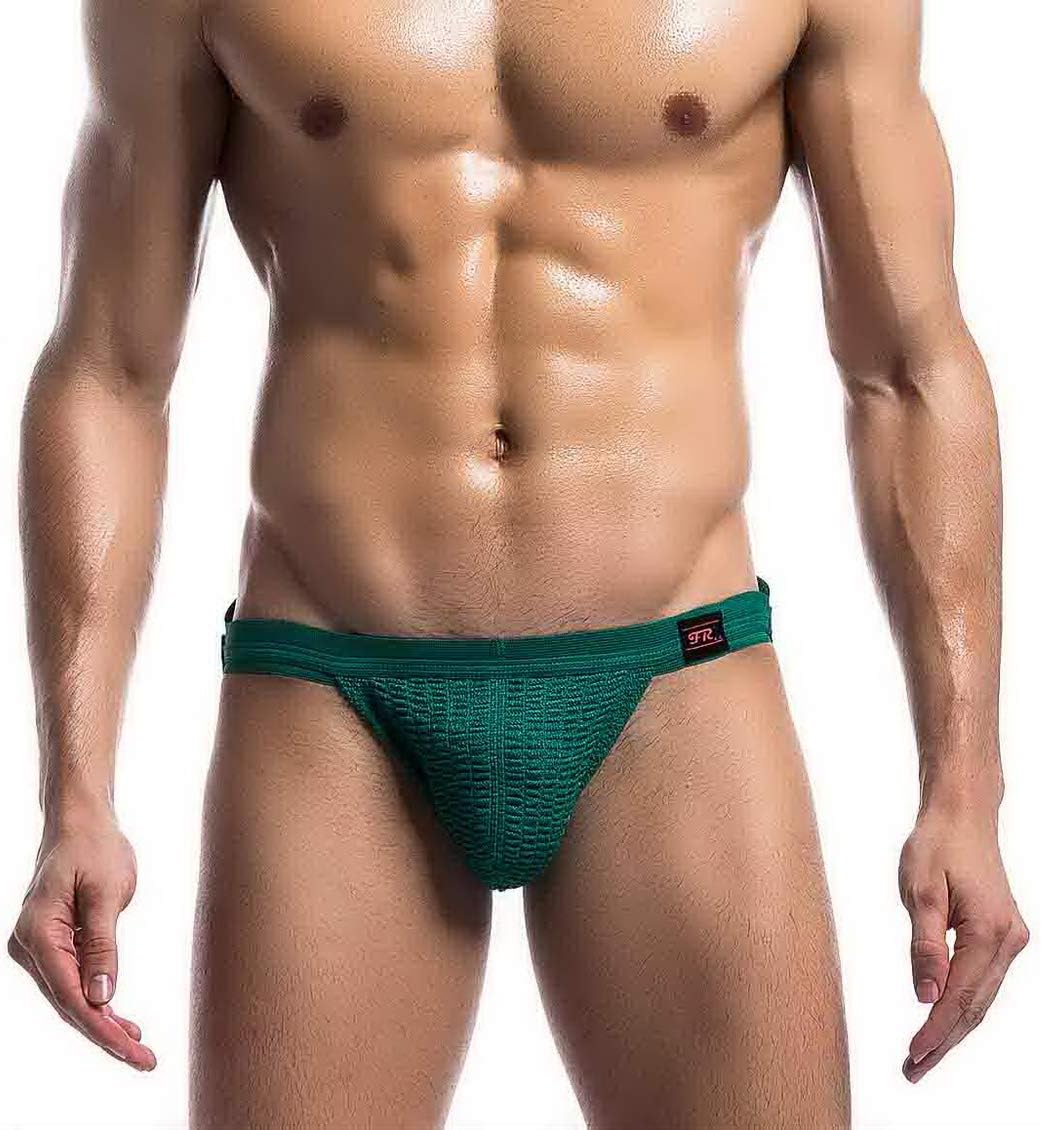 Mongous Men's Sports Athletic Supporter underwear - Naturally Contoured Waistband 5, Green, Large