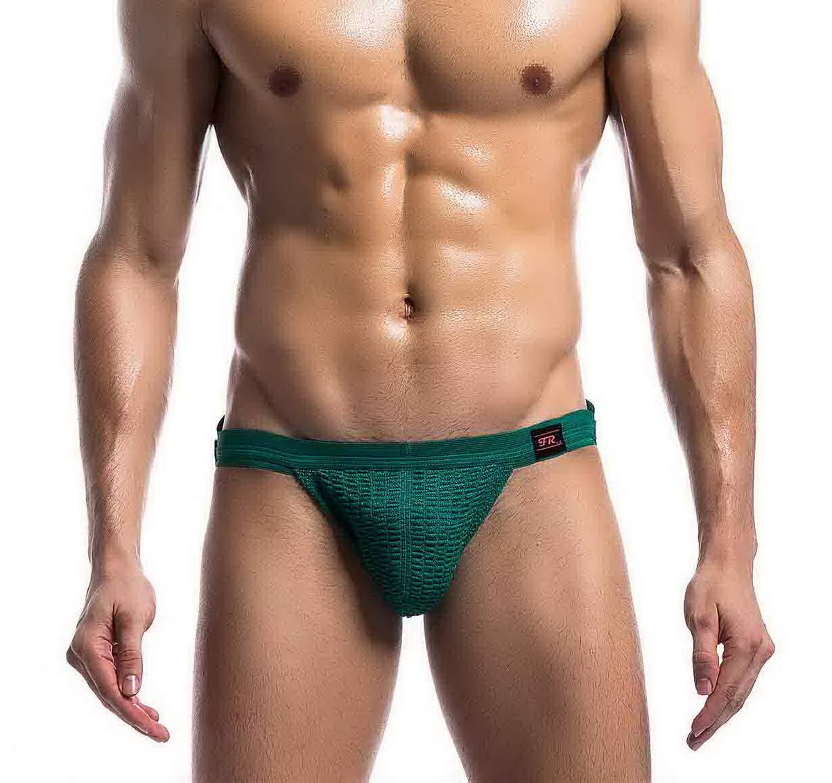 Mongous Men's Sports Athletic Supporter underwear - Naturally Contoured Waistband 5, Green, Large