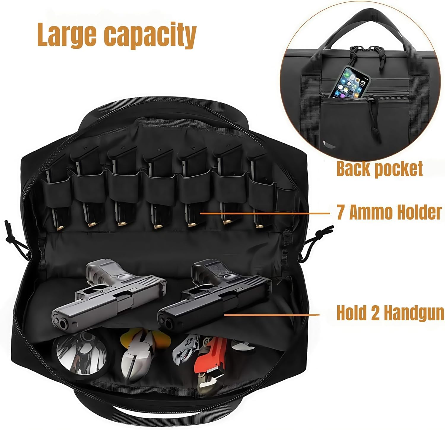 Tactical Gun Bag Case Magazine Pouch Pistol Carrier Portable Military Hunting Handgun Holster Funda de Pistola Acolchada