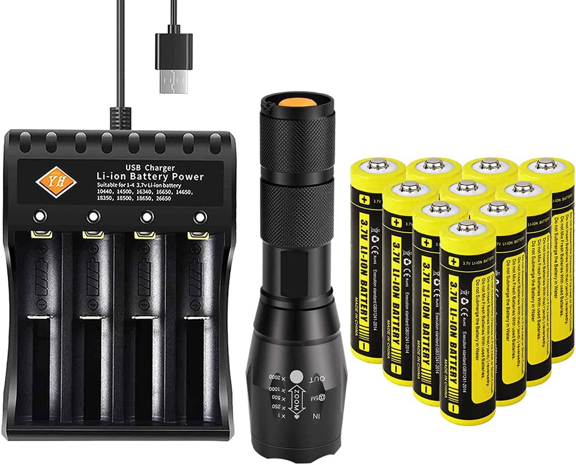 Outstanding Bright Flashlight 2000 Lumen LED Torch Zoomable Handheld