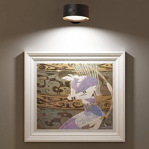 Miniatura 5 de Aplique de pared magnético atenuable, juego de 2 baterías recargables USB, lámpara de pared para cuadros con control remoto, luces LED de Halloween