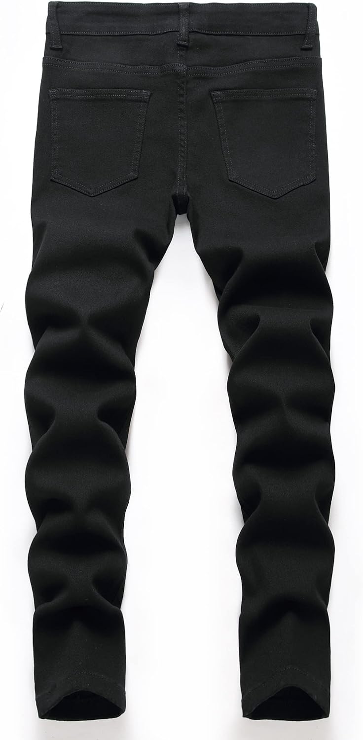 FREDD MARSHALL Boy's Skinny Fit Stretch Ripped Destroyed Distressed Fashion Kids Denim Jeans Pants - Image 3