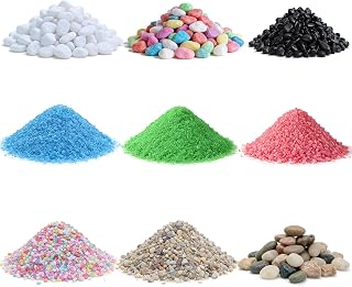 Warmtree Basing Material Kit,9 Pack Miniature Landscape Rocks | Material Diorama Supplies Scenery Tabletop Layout Terrain Materials Scenery, Sand and Stone Garden Stone Kit Fish Tank Decor