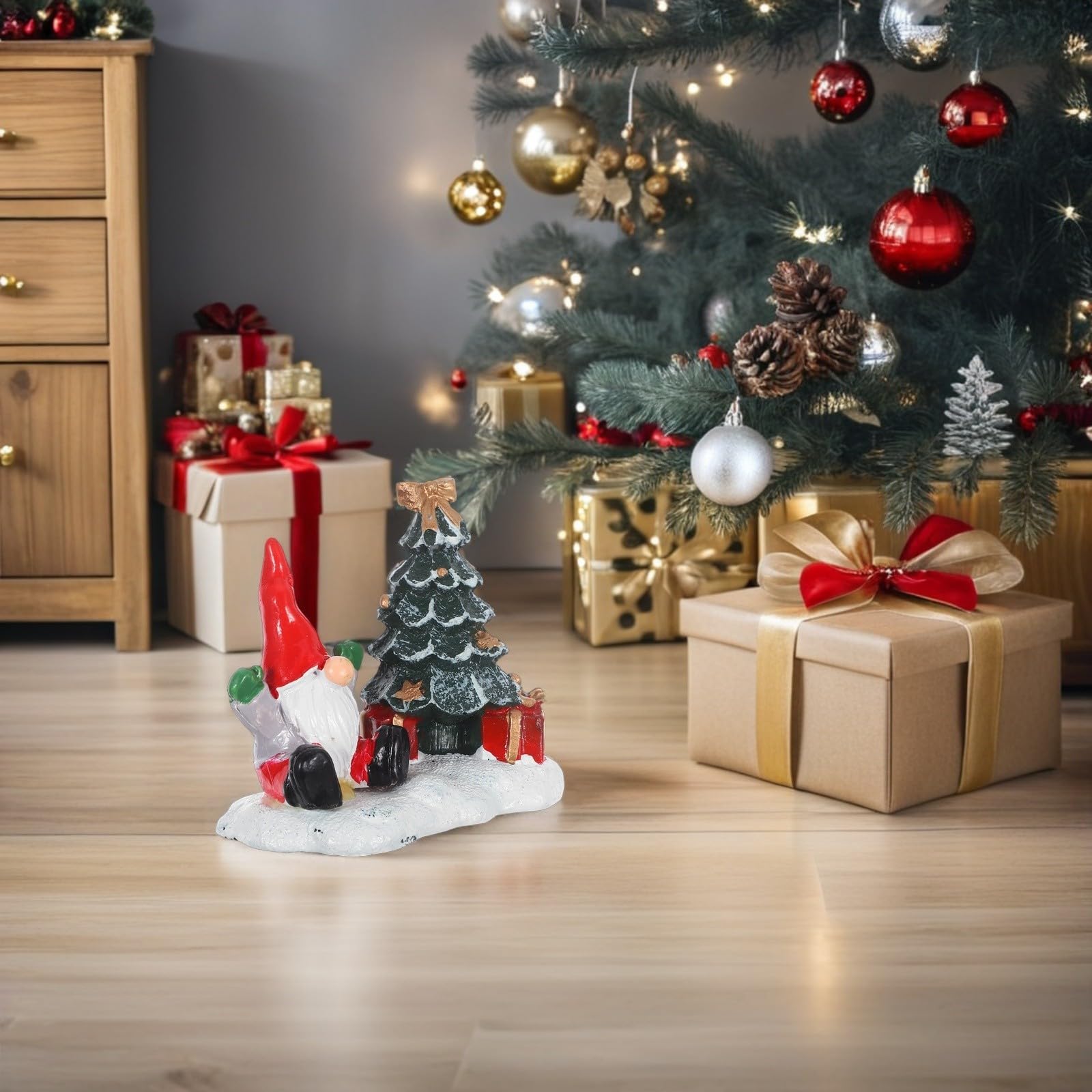 FRCOLOR 10 Pièces Père Noël en Résine Figurine de Noël pour Table, Sapin