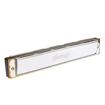 JUAREZ Viénto JRH24SL 24 Holes 48 Tones Professional Tremolo Polyphonic Harmonica Key of C Scale | Mouth Organ | Cover - Stainless Iron | Comb - Abs | Reed – Brass with Cloth & Case - image, photos