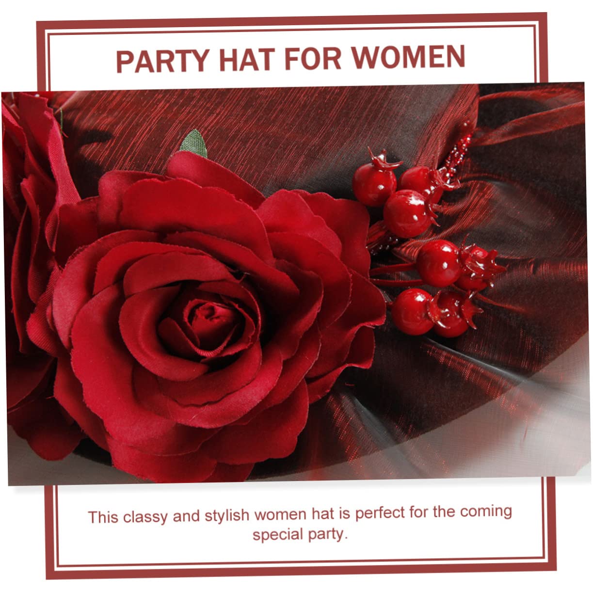 SOIMISS 4piezas Sombrero De Fiesta Decorativo Rosas Rojas Elegante Tocado Para Bodas Festivales y Eventos Especiales Accesorio Femenino Ligero y Cómodo