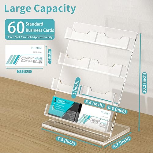 Miniatura 5 de HIIMIEI Soporte para tarjetas de visita, pantalla acrílica para tarjetas de visita de 4 niveles, soporte transparente para tarjetas de visita para
