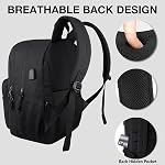 KEOFID classic carry-on travel backpack for men and women, Anti theft laptop backpack with USB charging port, large backpack for college(dark black）
