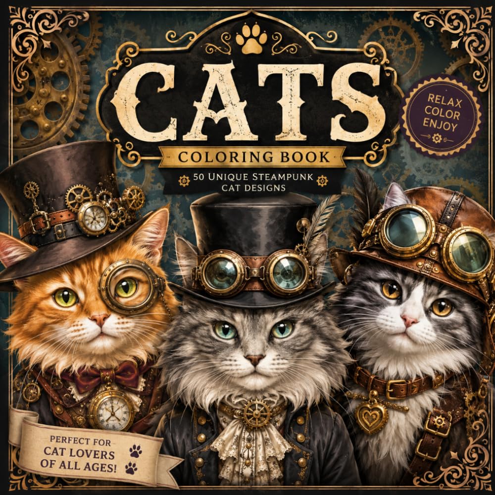 Cats: Relaxing Coloring Pages For All Ages
