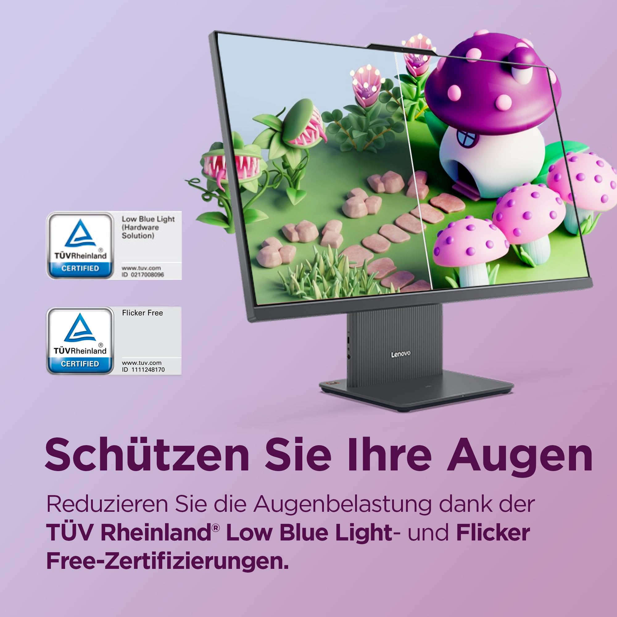 Lenovo IdeaCentre All-In-One PC | 27" Full HD Display | AMD Ryzen 7 250 | 16GB RAM | 1TB SSD | AMD Radeon 780M Grafik | Windows 11 | Inkl. Maus und Tastatur | Grau | 3 Monate Premium Care