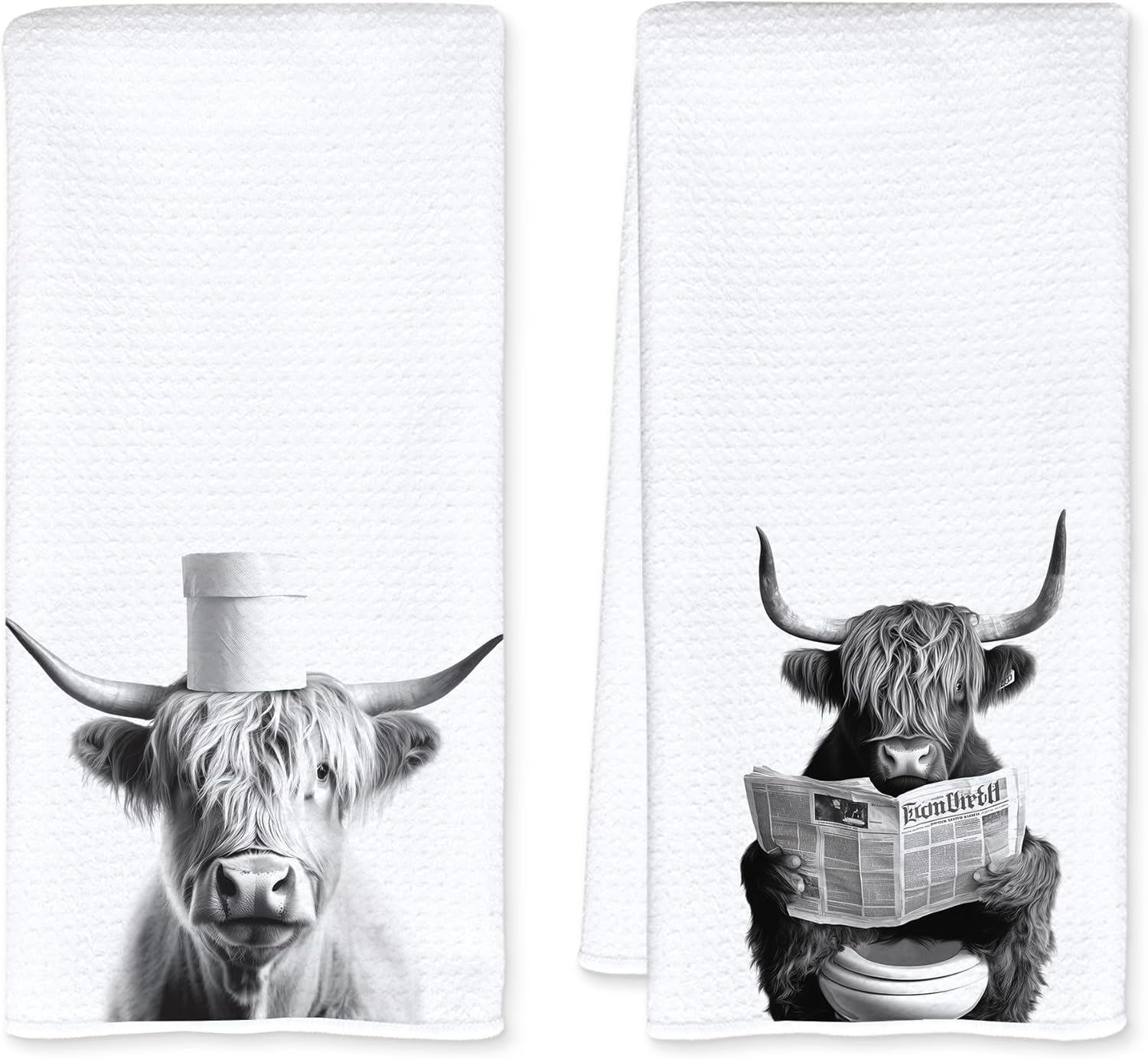 Cow Bathroom Decorative Towels - Cow Gifts Hand Towel, Funny Cows Decorative Hand Towels for Bathroom, 16x24 Inch Set of 2