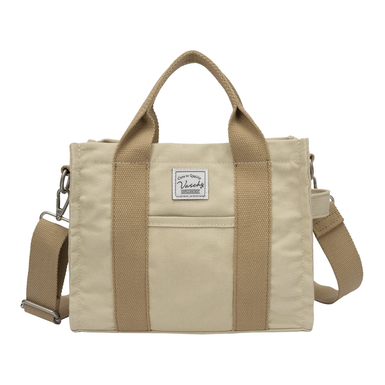 VASCHY Bolso Tote Mujer, 5.5L/13L Bolso Bandolera Casual Bolsa Portátil Lona para Mujer Resuable Bolso de Hombro con Cremallera Bolsa Playa Bolso Mano para Trabajo Compras Viajes Escuela