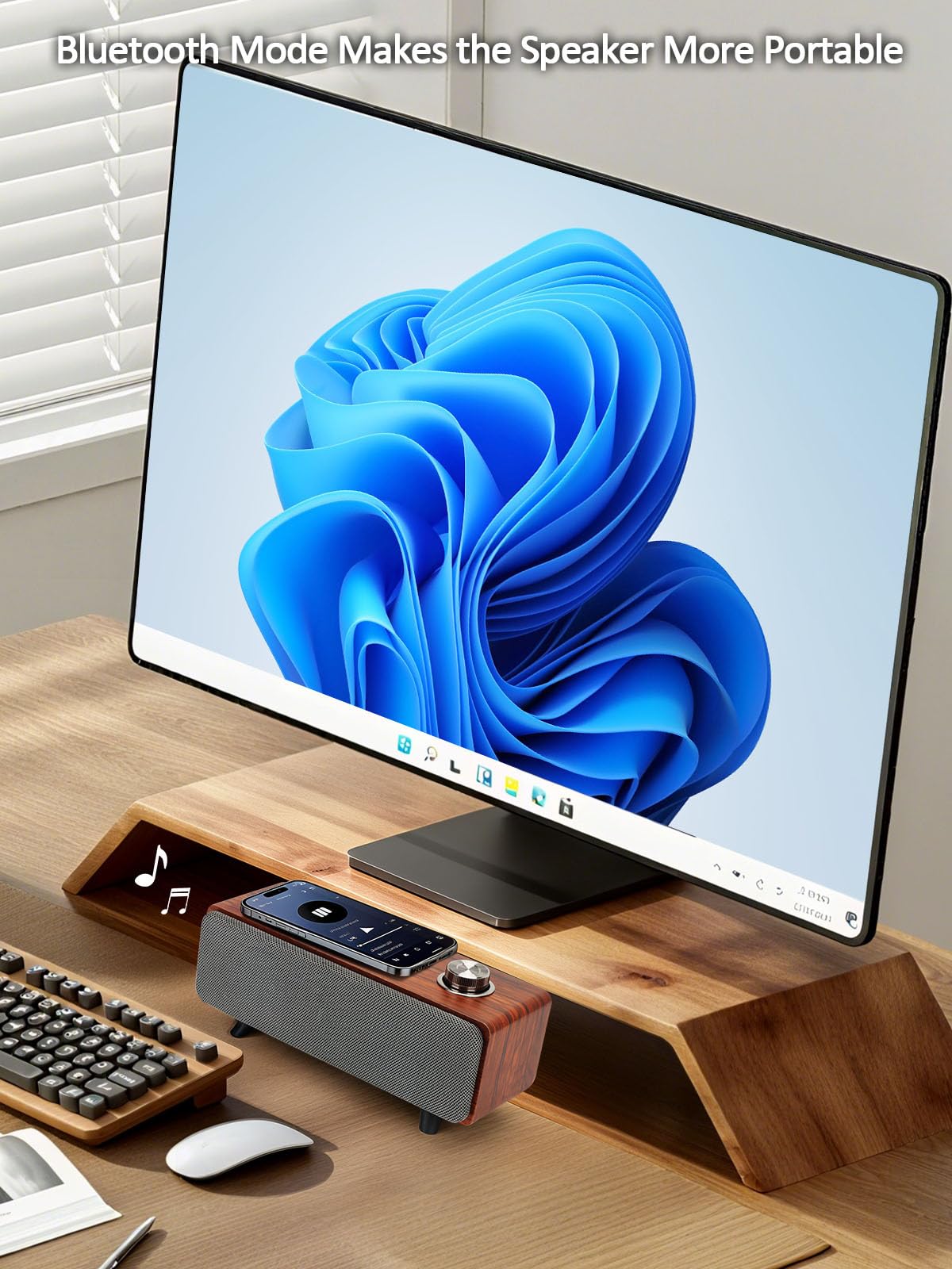 OR O R O W Altoparlanti per computer desktop, altoparlanti desktop da 10 W con Bluetooth, suono stereo e bassi migliorati, soundbar per PC, telefono e laptop (adattatore USB-C incluso)