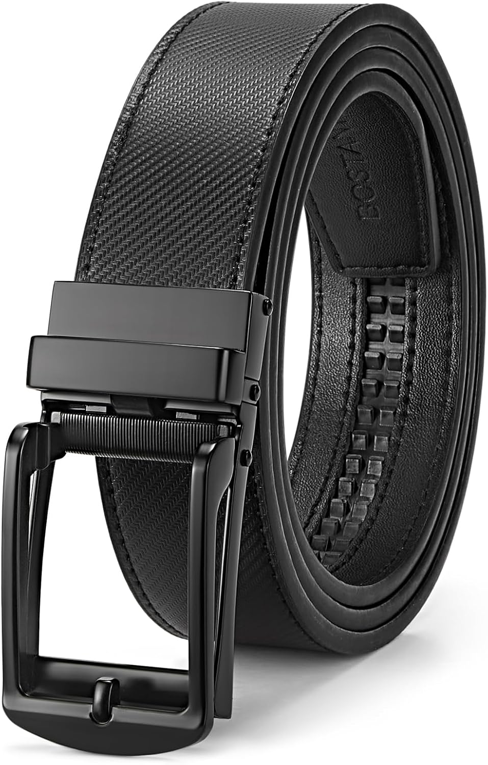 BOSTANTEN Belt Men Leather Reversible Belts for Men 1 3/8" for Casual Golf Dress Pants, Two-in-One Belt Gift