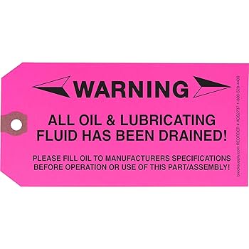 Amazon.com : Brock 'Warning – All Oil & Lubricating Fluid