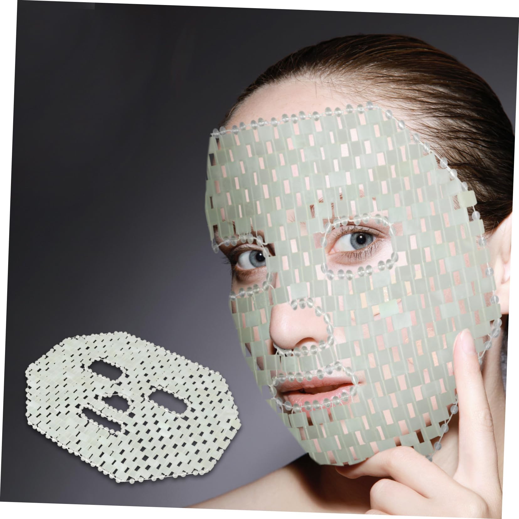 Natürliche Jade Maske zur Beruhigung und Anti Aging Gesichtsmaske aus Grünem Jade Material für Entspannenden Schlaf und Hautpflege