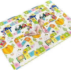 Tapete Infantil Emborrachado Térmico Antiderrapante Dobrável Dupla Face Atividades 6mm 1,80x1,50m