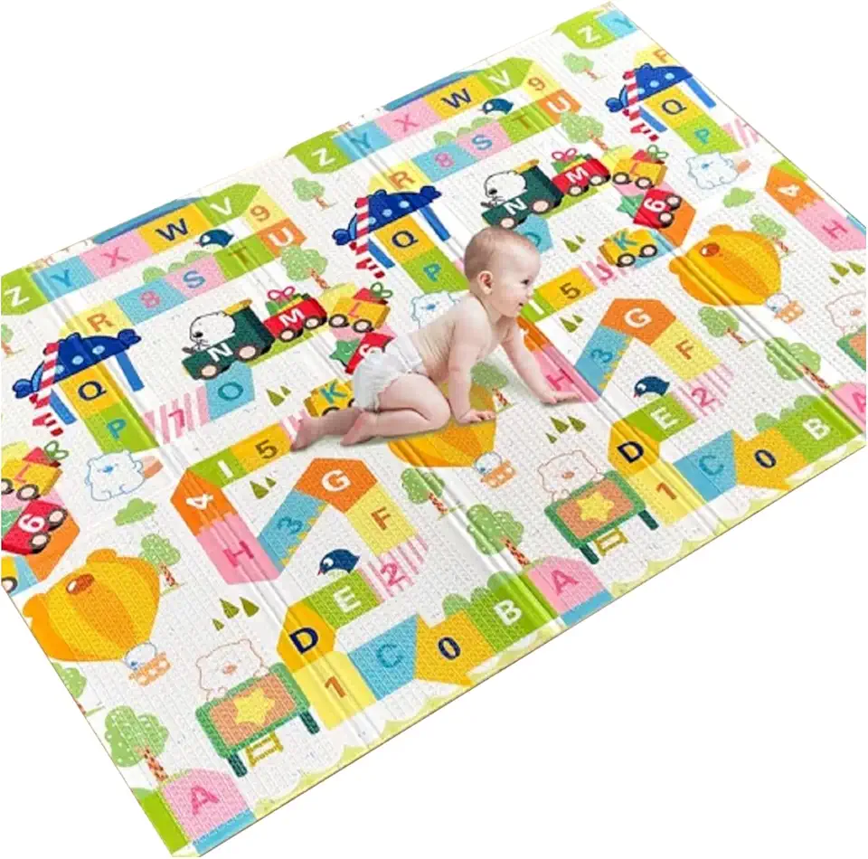 Tapete Infantil Emborrachado Térmico Antiderrapante Dobrável Dupla Face Atividades 6mm 1,80x1,50m