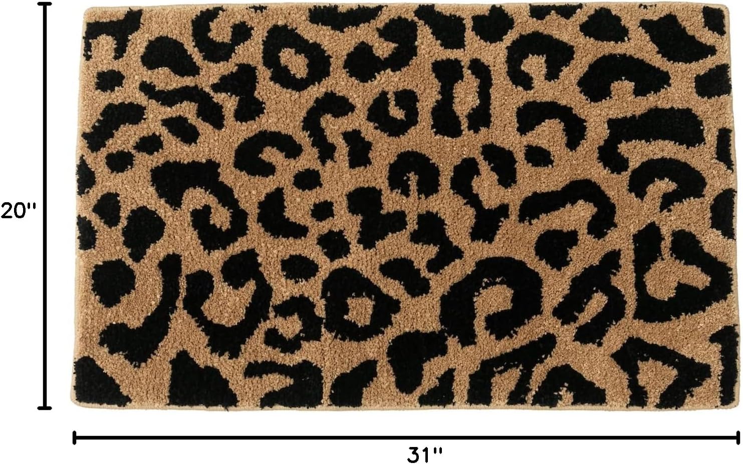 Snugtown Cute Absorbent Bath Mat for Bathroom, Non Slip Soft Leopard Bath Rug, 20” x 31”