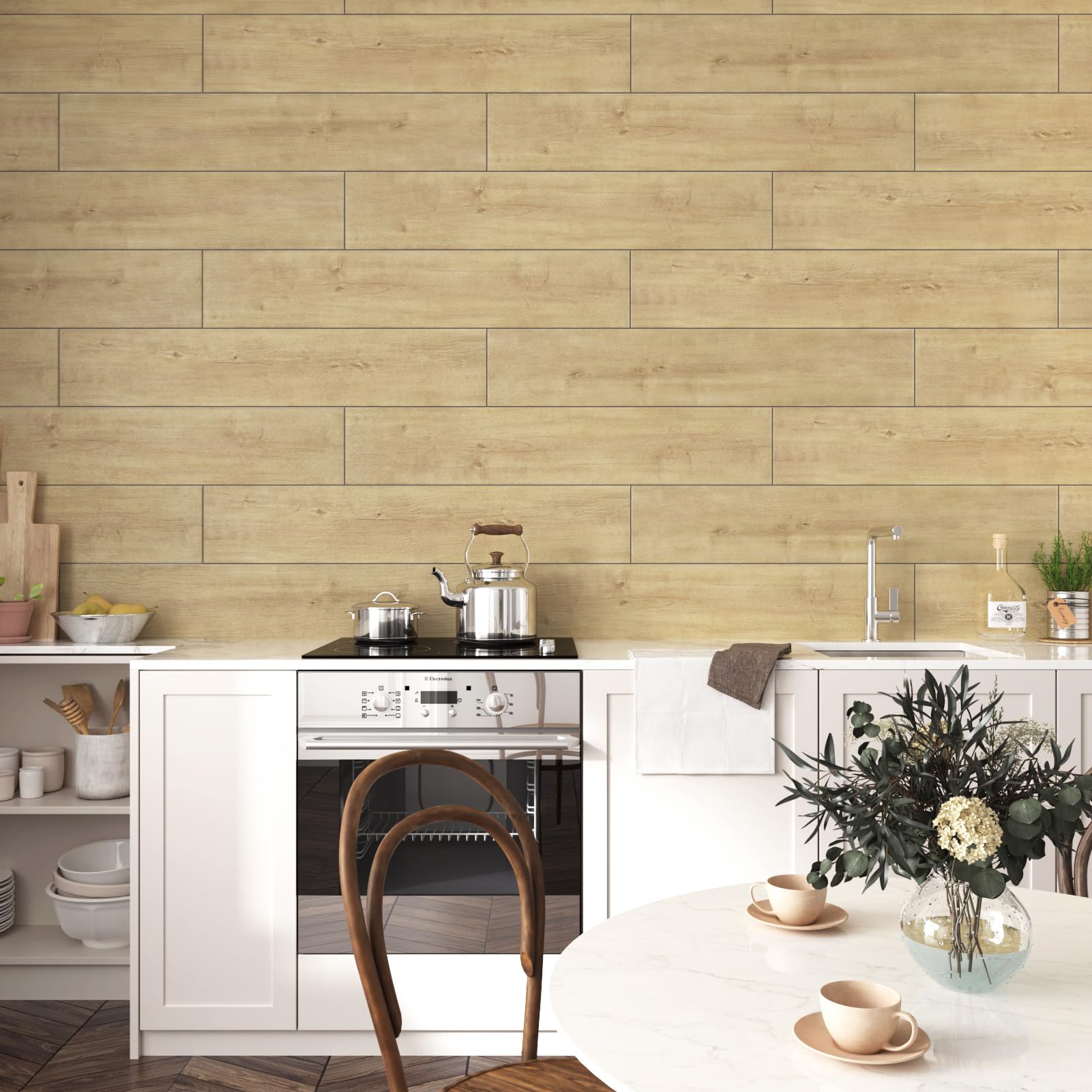 24 Pezzi Pavimento Pvc Adesivo Giallo Piastrelle Adesive Effetto Legno Pavimento Adesivo Per Interni Piastrelle Adesive Cucina Bagno Linoleum Pavimento Parquet Laminato Incastro 90 x 15cm