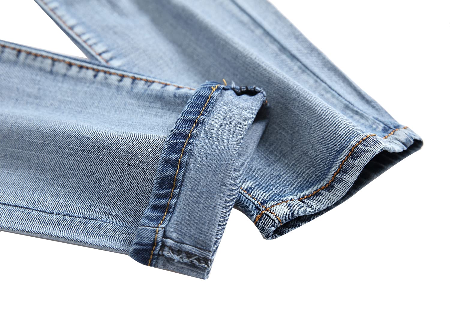 Jeans da motociclista slim fit da uomo, strappati, elasticizzati, distrutti, gamba dritta, pantaloni in denim da moto, Blu03., 28