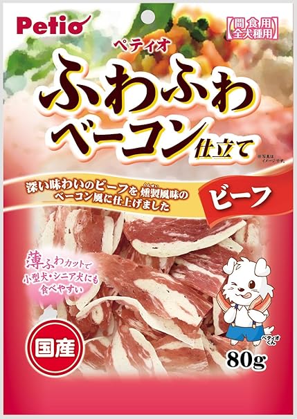 Amazon 犬用おやつ ふわふわベーコン仕立て ビーフ 80g ペティオ Petio ペット用品 通販