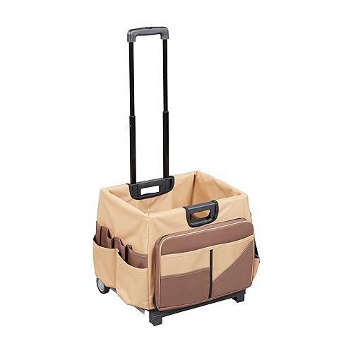 ECR4Kids Universal Rolling Cart with Canvas Organizer Bag, Mobile Storage,