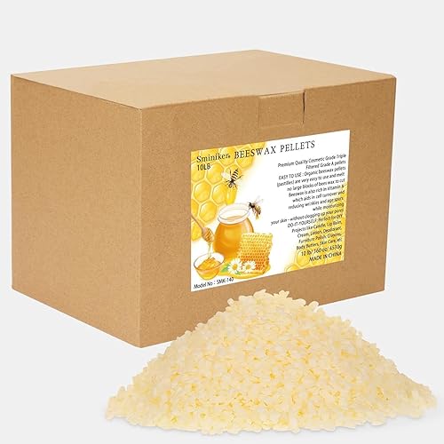 Pellets de cera de abeja de 10 libras para hacer velas, pellets de cera de abeja orgánica para piel, cuentas de cera de abeja, cera de abejas a