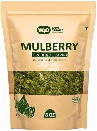 Mulberry Leaf Tea 8 Oz, Dried Crushed Leaves, Best Caffeine Free Tea - Way4Organic 1 Pack
