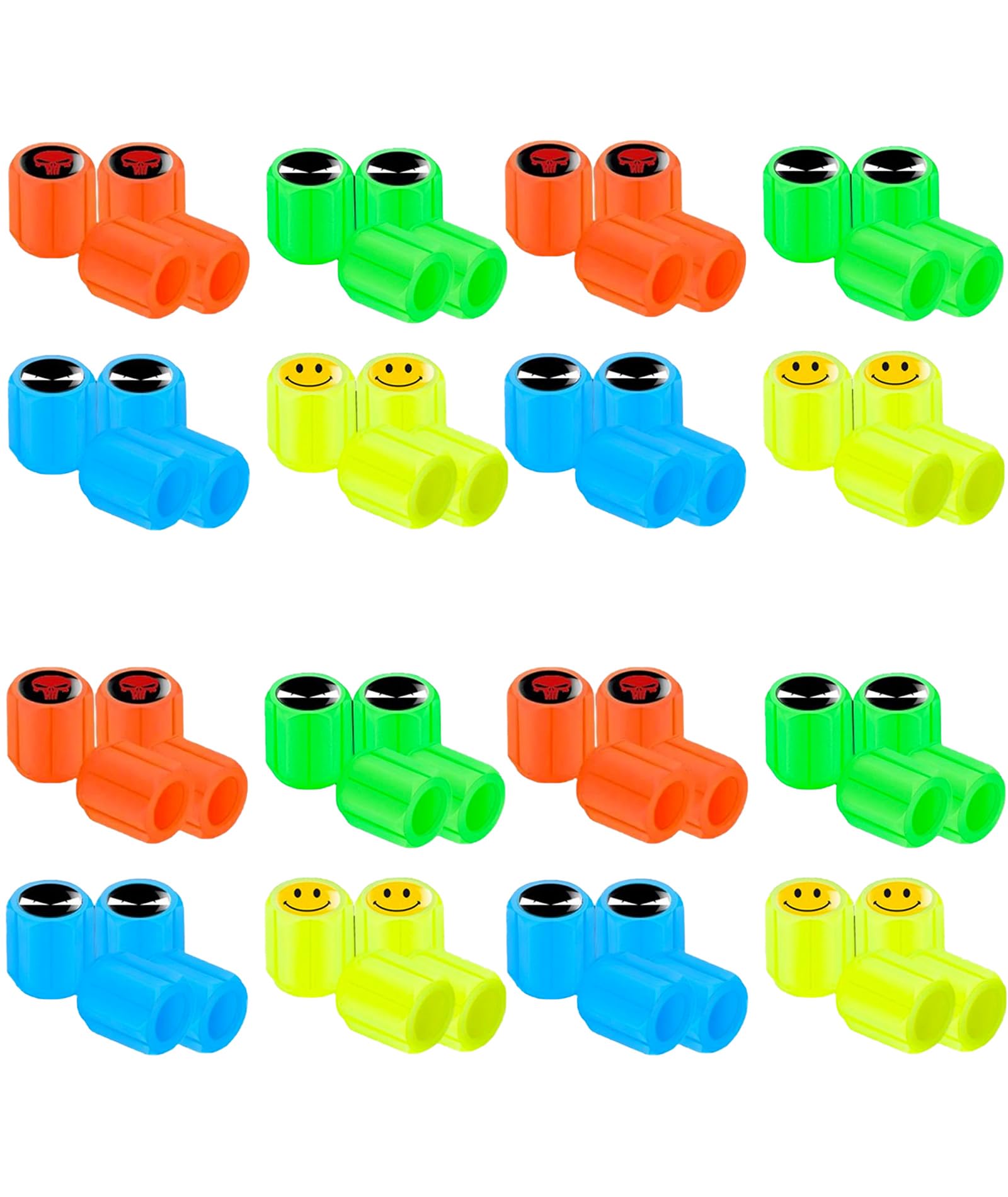 32Pcs Tyre Caps Valve for Car, Glow in The Dark Tyre Air Cap, Air Valve Caps for Car Suitable for Most Cars Bikes Motorcycles