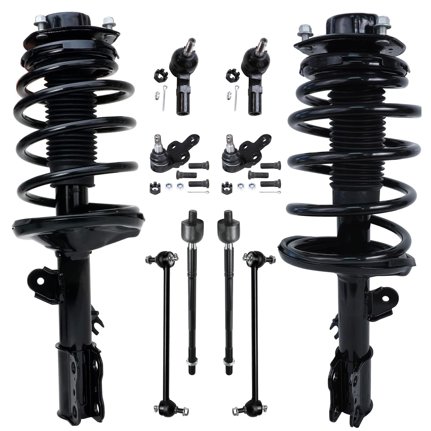 Detroit Axle - 10pc Front Struts Kit for 1998-2003 Toyota Sienna