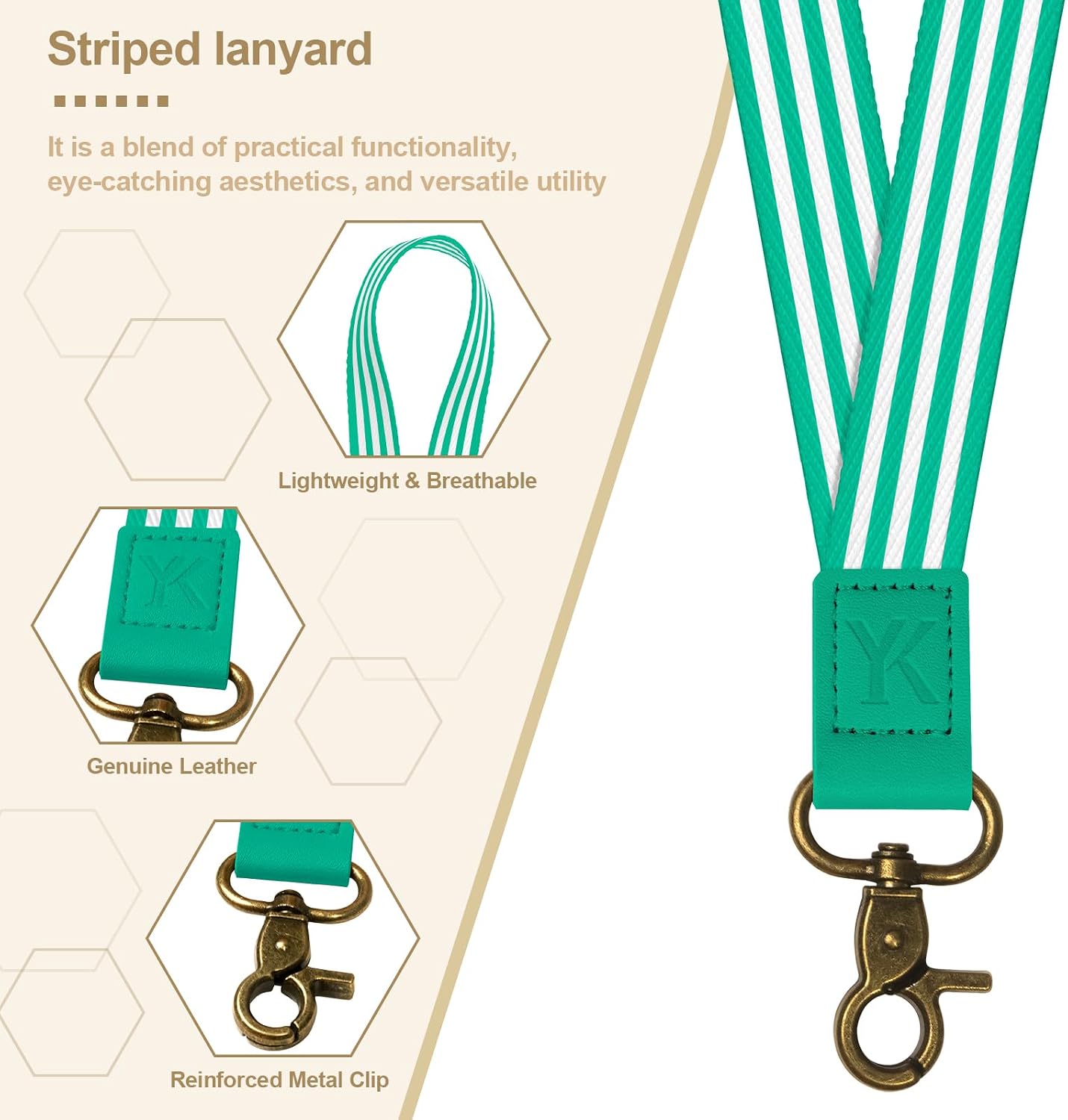 Lanyards for ID Badges & Keys, Long Neck Teacher Lanyard for Women Men, Keychain Lanyard Strap for Id Card Holder, Wallet（Lake Green） image 4
