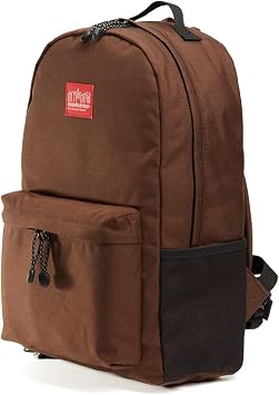 Manhattan Portage Mini Knickerbocker backpack With Laptop Compartment With Reflective Puller And Side Mesh Pockets Dark Brown