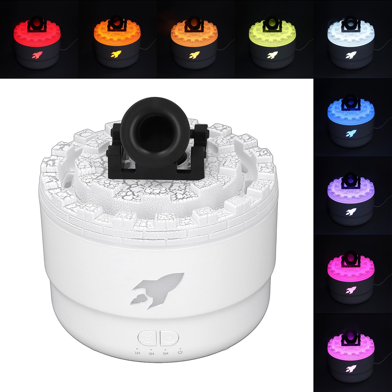 Essential Oil Diffuser Humidifier 200ml Quiet Volcano Cool Mist Humidifier Aromatherapy Diffuser with 7 Colors Light for Bedroom