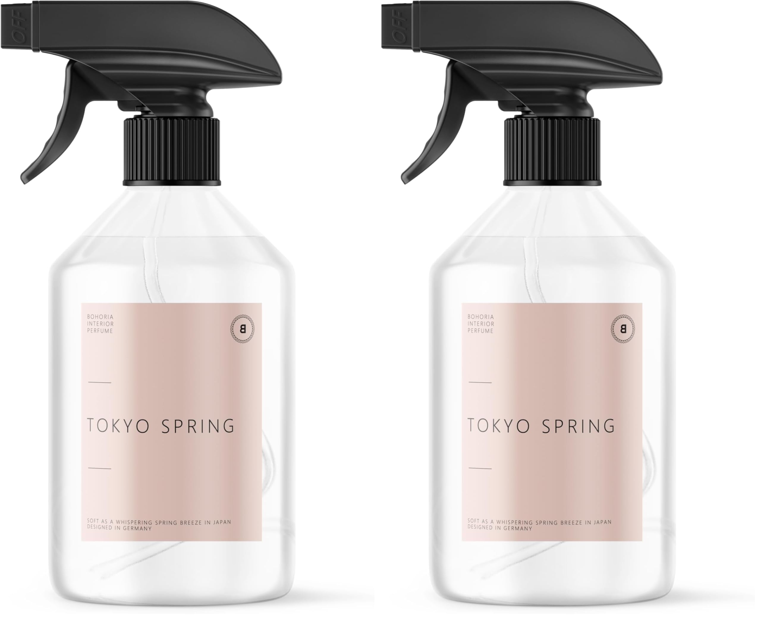 BOHORIA Raumspray Tokyo Spring 500 ml – Kirschblüte & Reismilch – Floraler Raumduft mit frühlingshafter Leichtigkeit – Home Spray für Wohnzimmer, Bad, Schlafzimmer & Textilien (Packung mit 2)