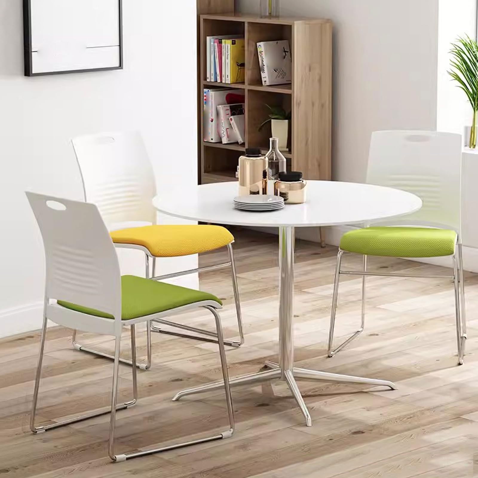 Ergonomischer Bürostuhl 2er Set, Stapelbare Niedriglehner Stühle für Training, Empfang, Warte, Konferenzraum