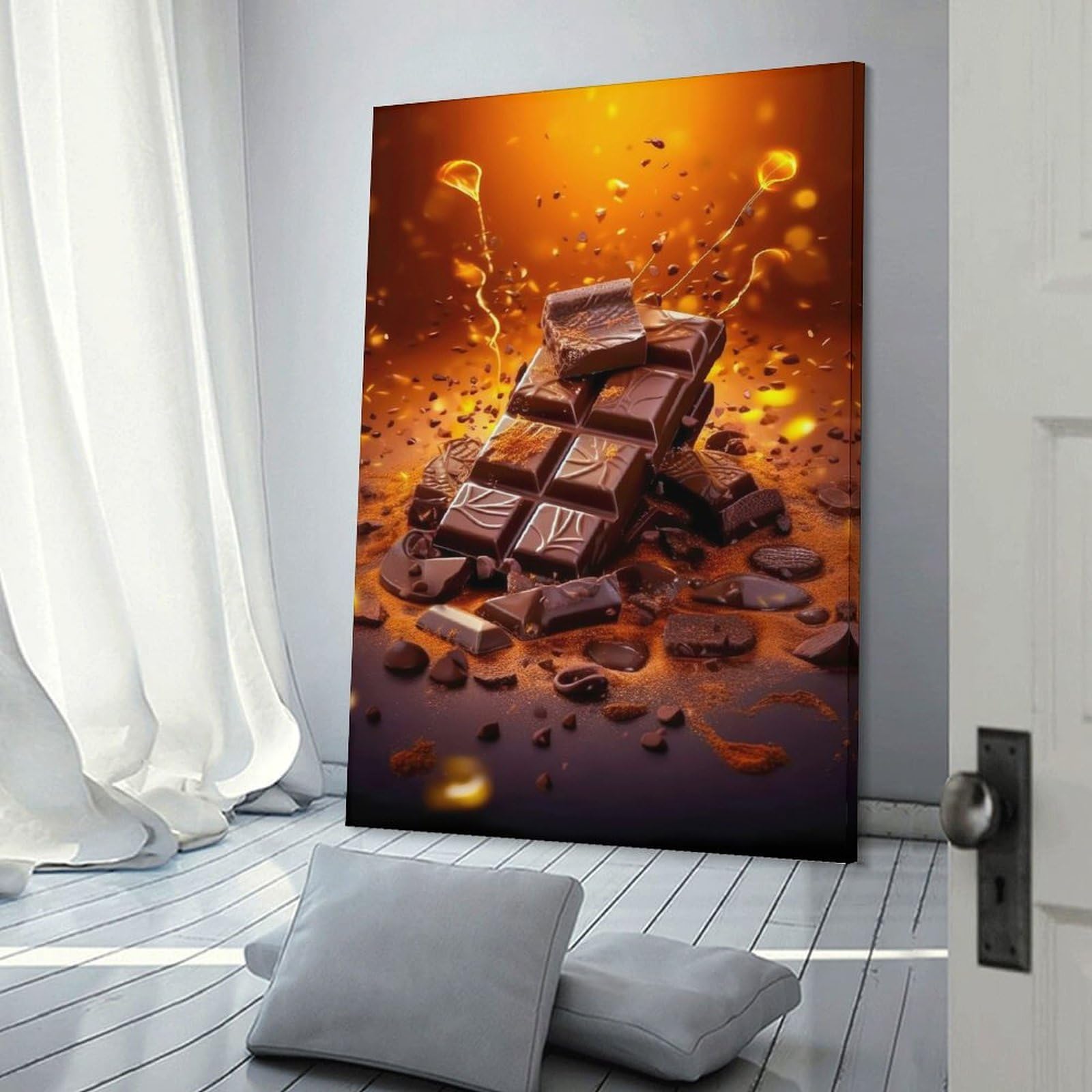 Junmoney Sweet Chocolate Canvas Wall Decor, 16x24inch(40x60cm), for New Homes, Bedrooms Or Workspaces, Gift Idea for Housewarming And Birthdays