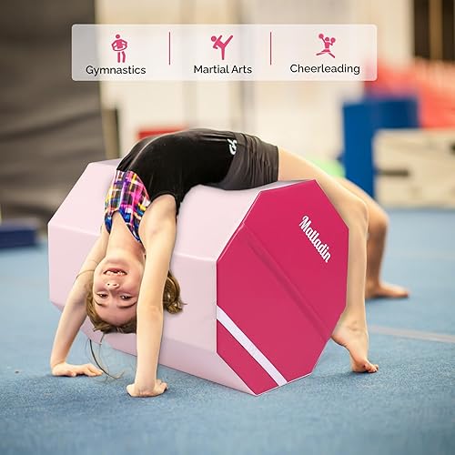 Miniatura 5 de Matladin Juego de colchonetas de gimnasia, tapete de gimnasia inclinado, 48 x 24 x 14 pulgadas y tapete octagonal de 24 x 26 pulgadas, tapete de